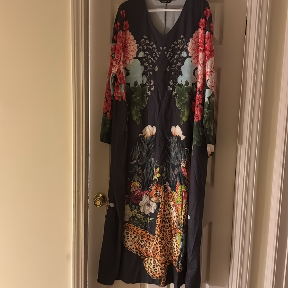 NWOT Shein Floral Curvy Cover Up Long Sleeve Dress Size 4X - Picture 7 of 10